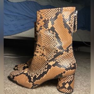ZARA Basic Collection Snakeskin Booties